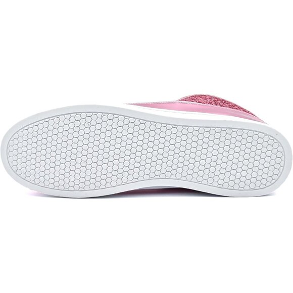 Igxx Men Pink High Top Bling Glitter Party Disco Retro Metallic Gold Sneakers - Picture 5 of 6